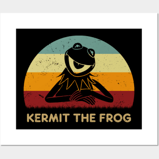 Retro Sunset - Kermit The Frog Hello Posters and Art